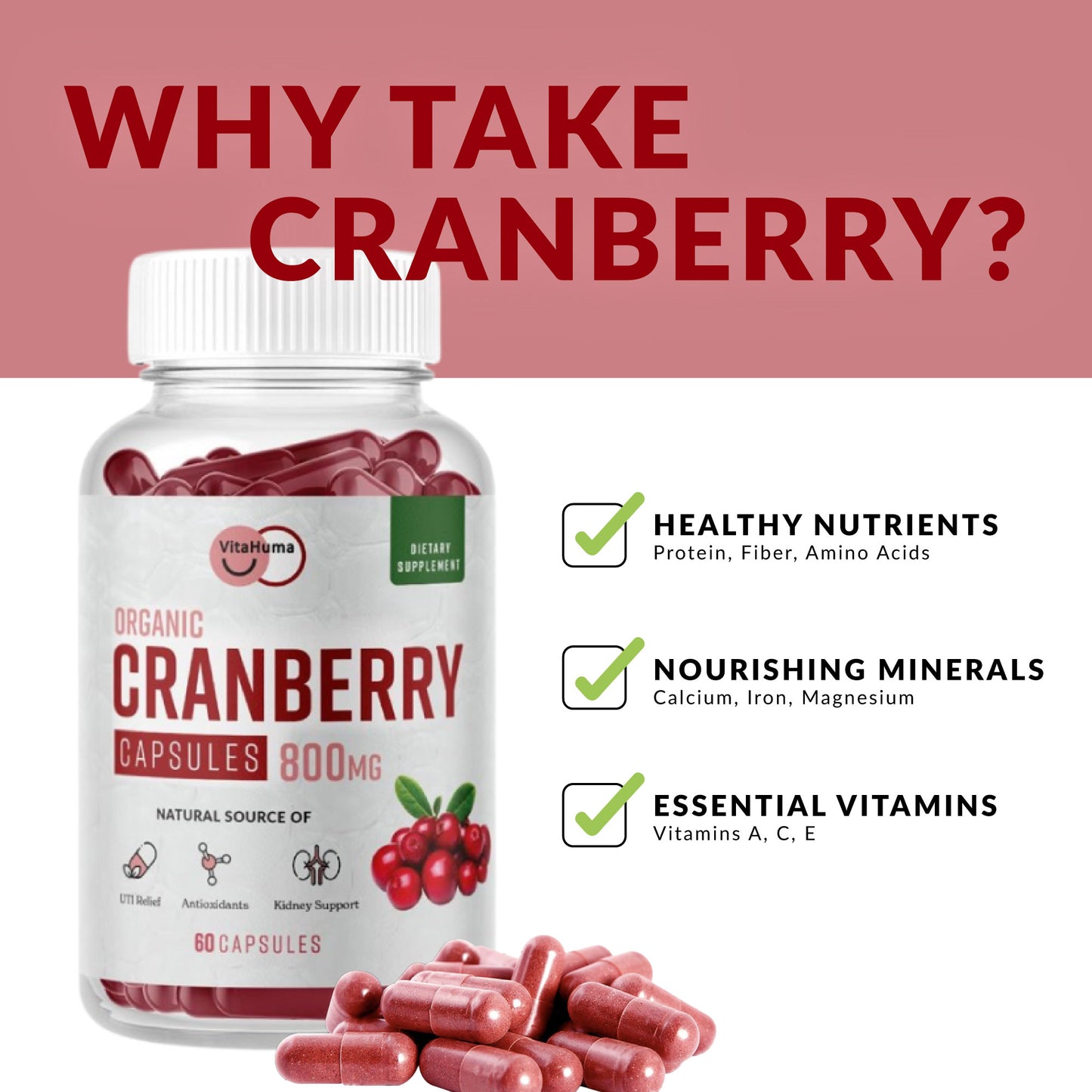 Cranberry Extract Capsules - 1 Bottle