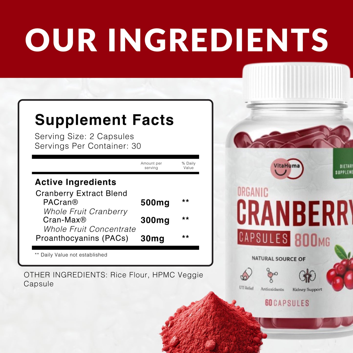 Cranberry Extract Capsules - 1 Bottle